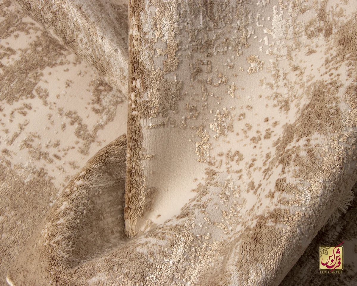 فرش مینیمال 9407 کرم نسکافه ای