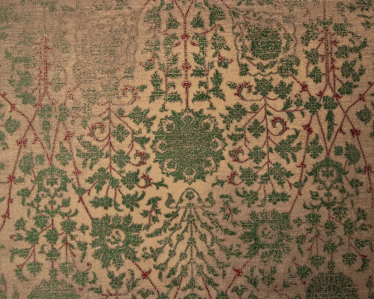 فرش وینتیج HR 161 نسکافه‌ای سبز