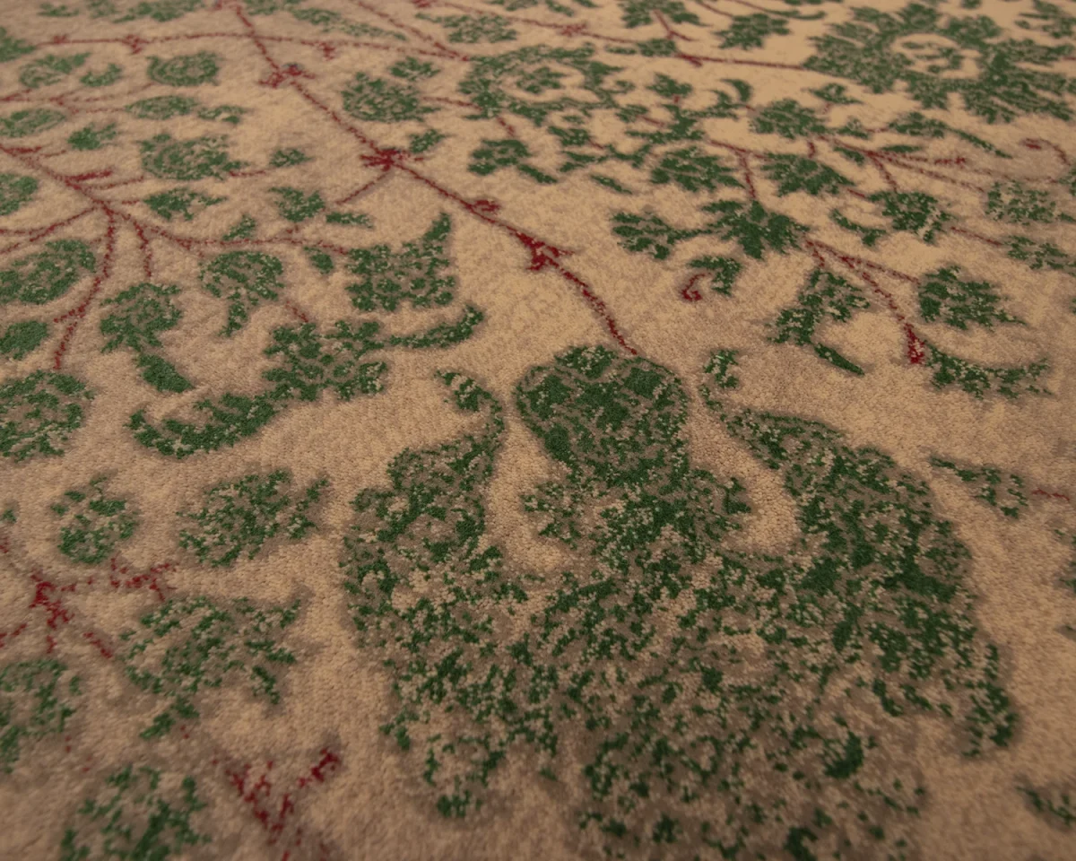 فرش وینتیج HR 161 نسکافه‌ای سبز