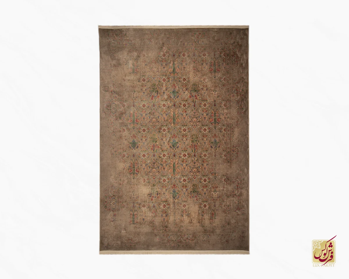 فرش وینتیج HR 185 نسکافه‌ای
