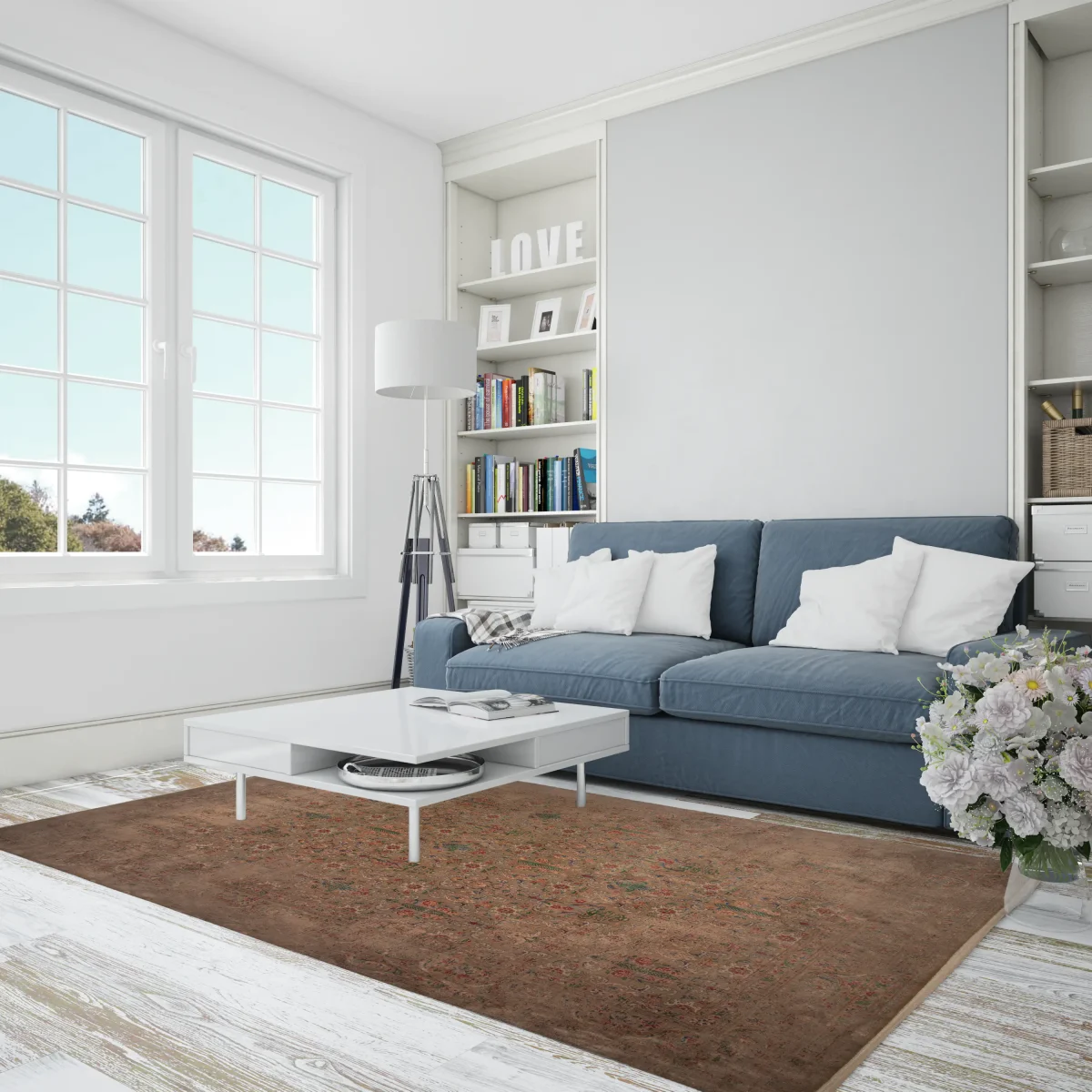 فرش وینتیج HR 185 نسکافه‌ای