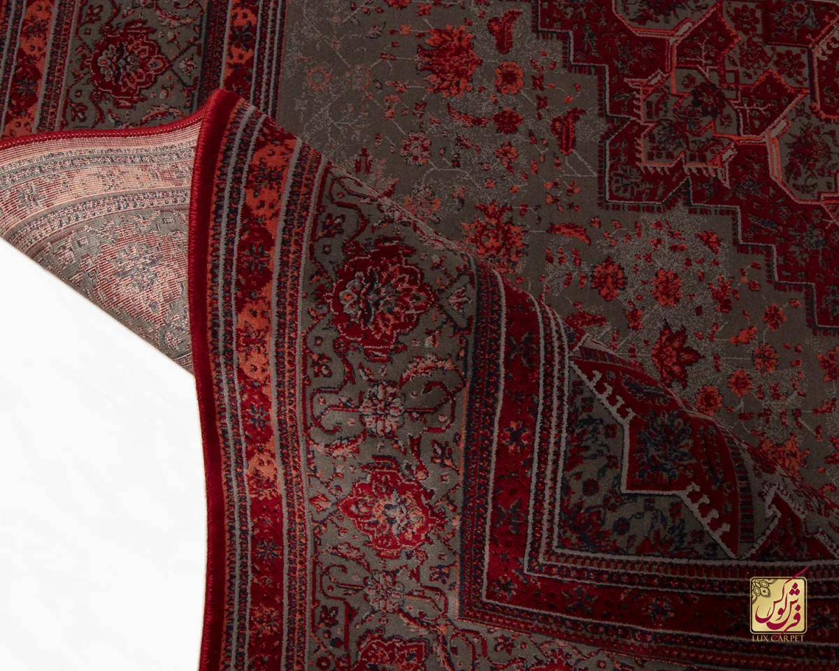 فرش وینتیج هریس دودی DLM قرمز