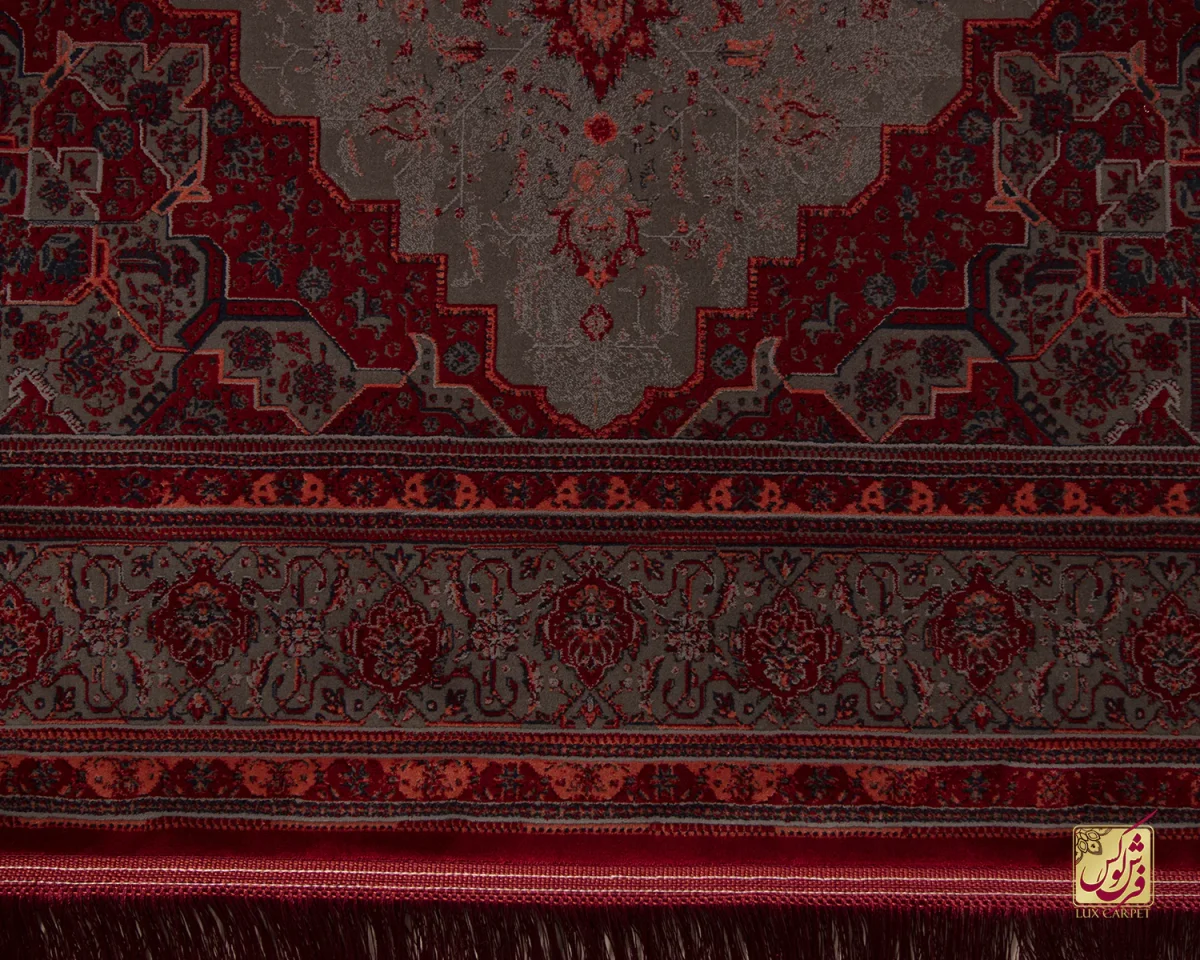 فرش وینتیج هریس دودی DLM قرمز