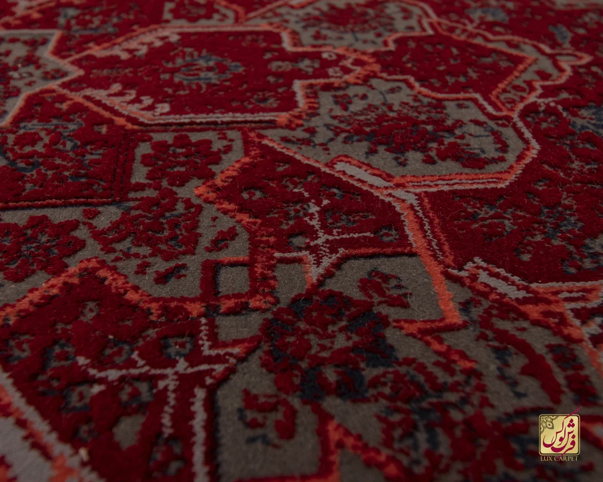 فرش وینتیج هریس دودی DLM قرمز