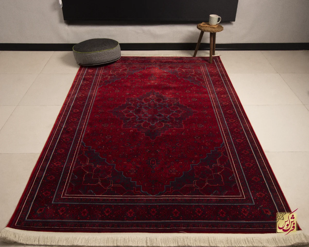 فرش وینتیج هریس LSK قرمز آبی