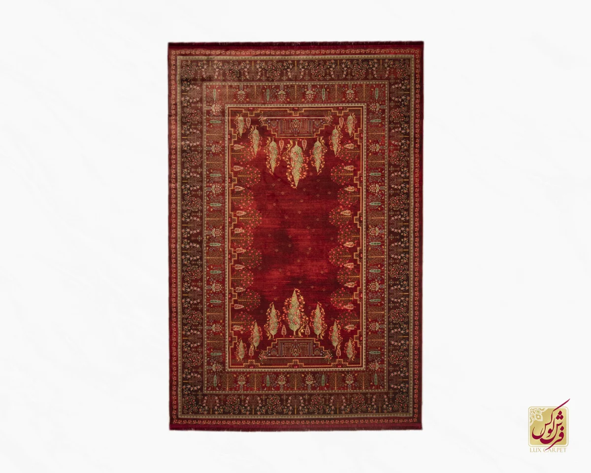 فرش ابریشم ماشینی T1060 لاکی