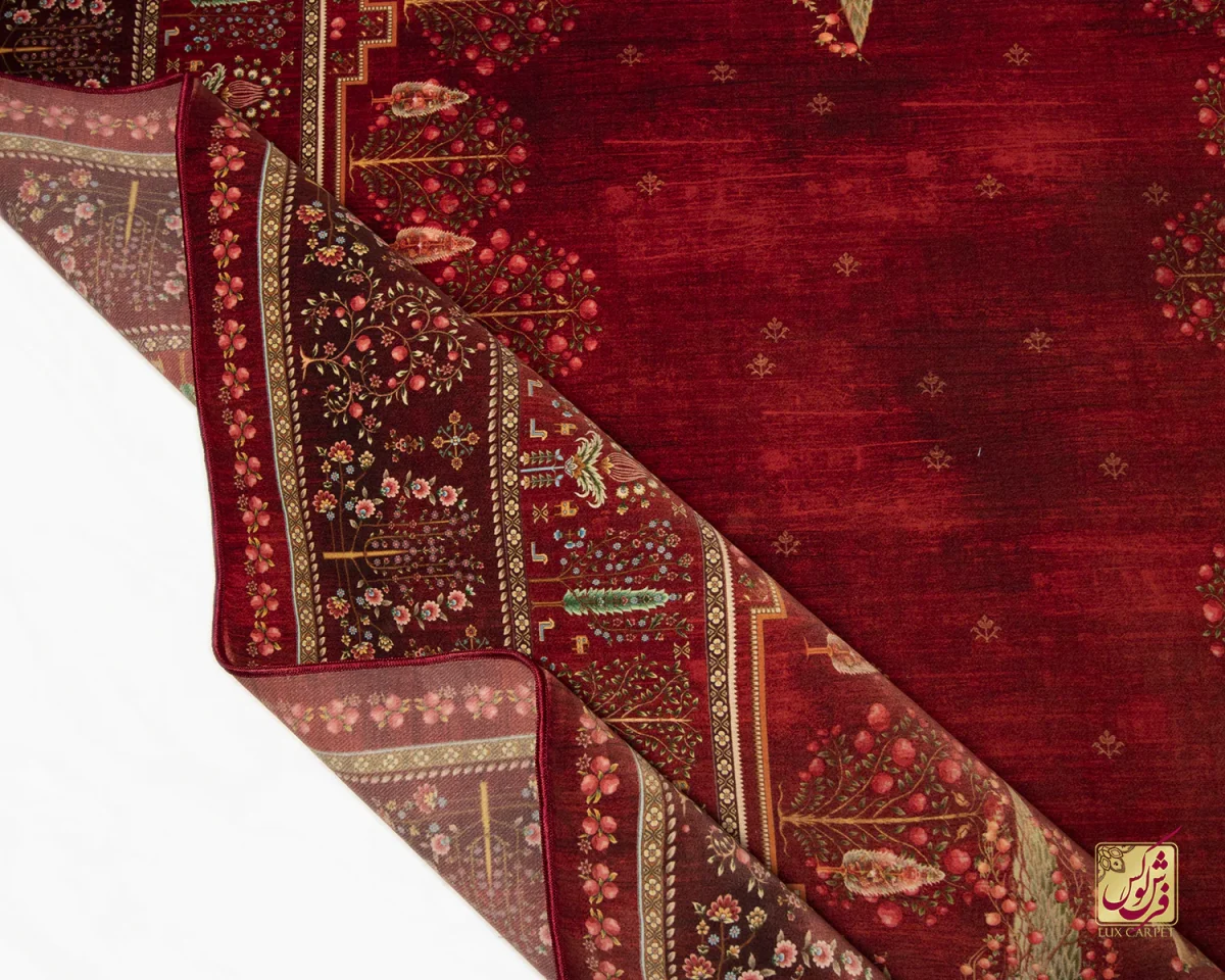 فرش ابریشم ماشینی T1060 لاکی