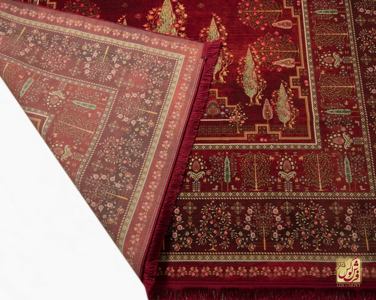 فرش ابریشم ماشینی T1060 لاکی