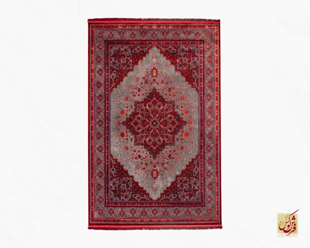 فرش وینتیج هریس دودی DLM قرمز