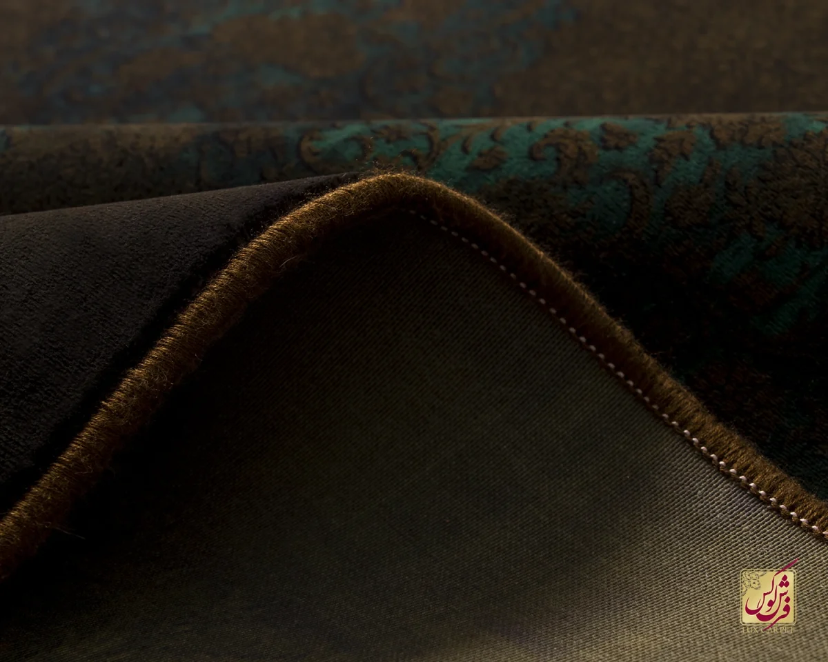 فرش ابریشم ماشینی ۲۰۱۷۱۴ سبز کهکشانی