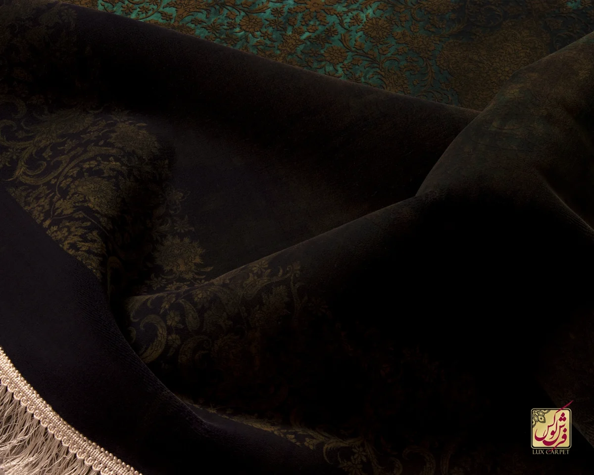 فرش ابریشم ماشینی ۲۰۱۷۱۴ سبز کهکشانی