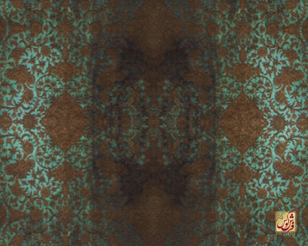 فرش ابریشم ماشینی ۲۰۱۷۱۴ سبز کهکشانی