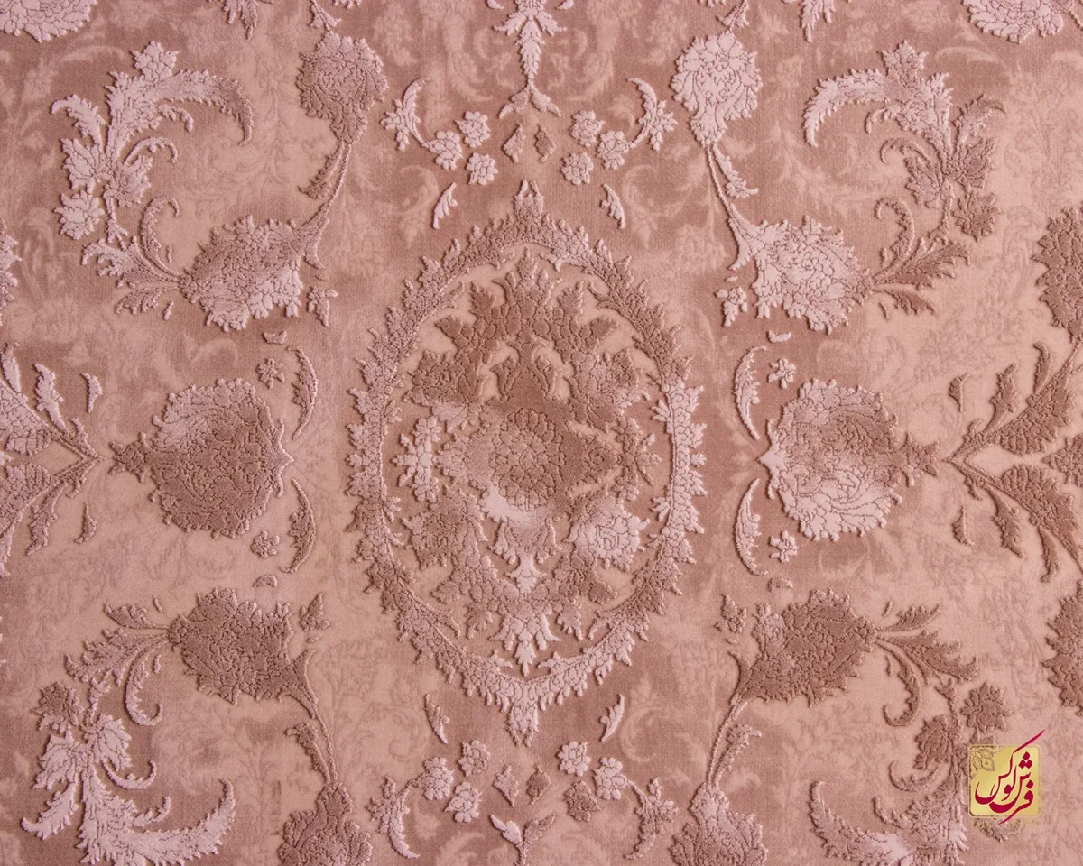 فرش وینتیج ۳۰۲۱ نسکافه‌ای کرم حاشیه آبی