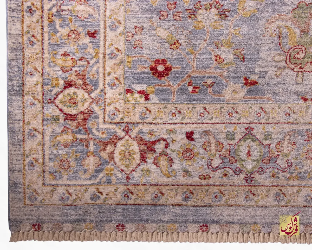 فرش وینتیج 30220 آبی کرم
