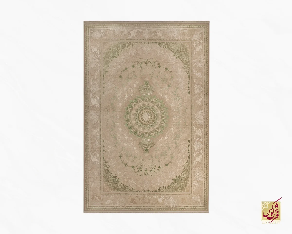 فرش وینتیج 3030 نسکافه‌ای سبز