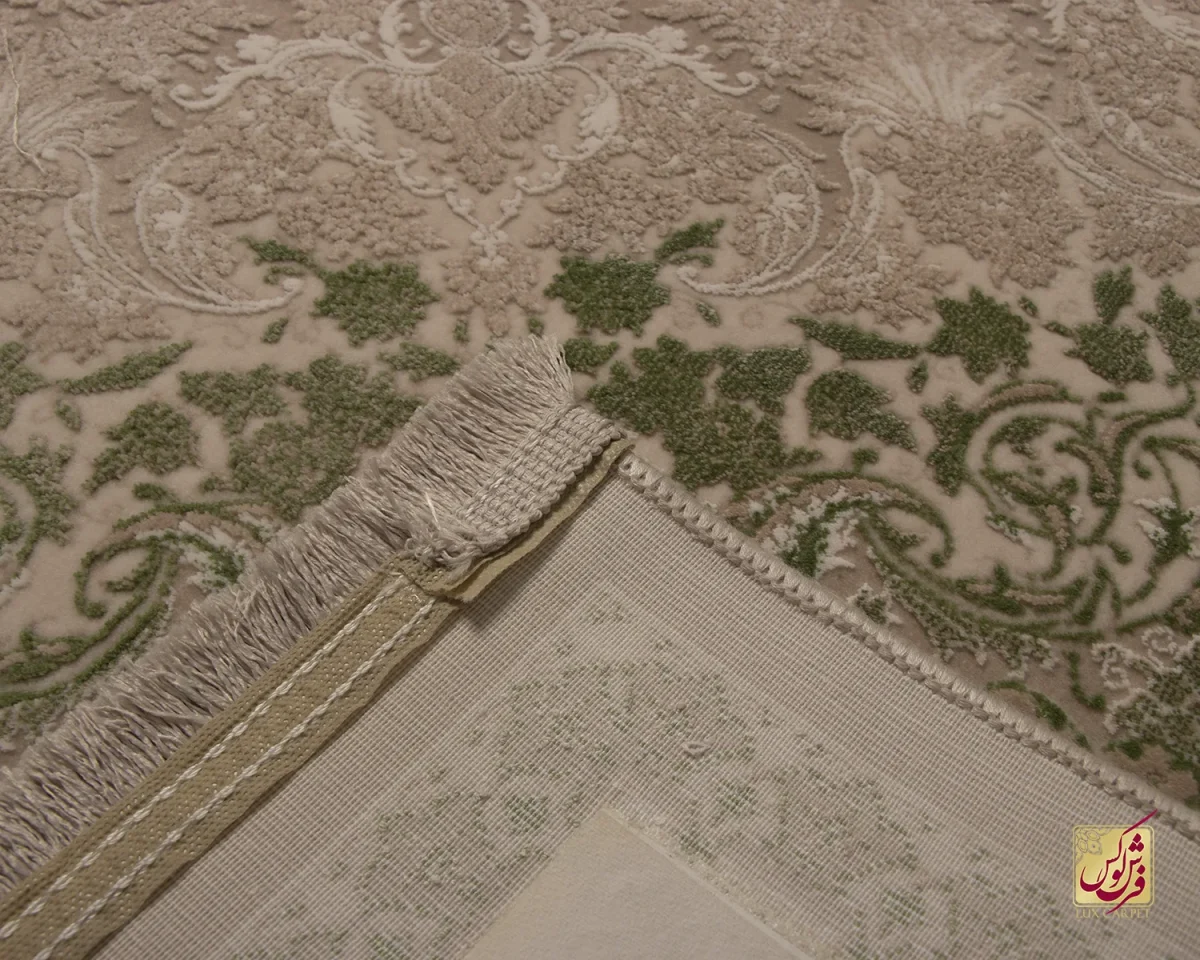 فرش وینتیج 3030 نسکافه‌ای سبز