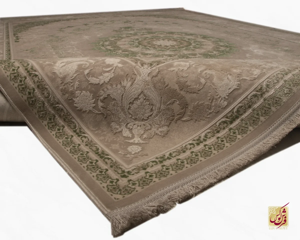 3030-e7 فرش وینتیج 3030 نسکافهای سبز