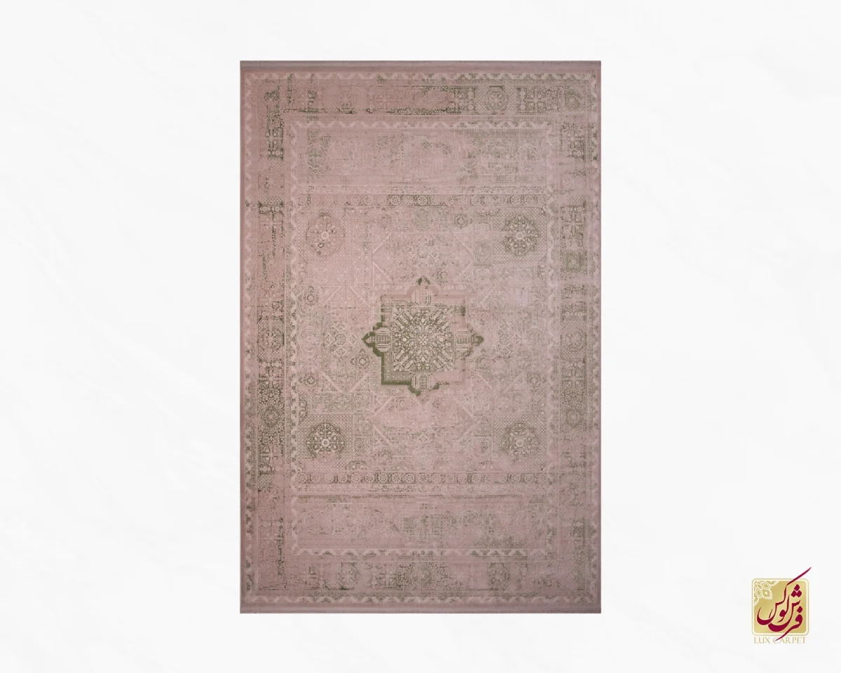 فرش وینتیج 3069 نسکافه ای سبز