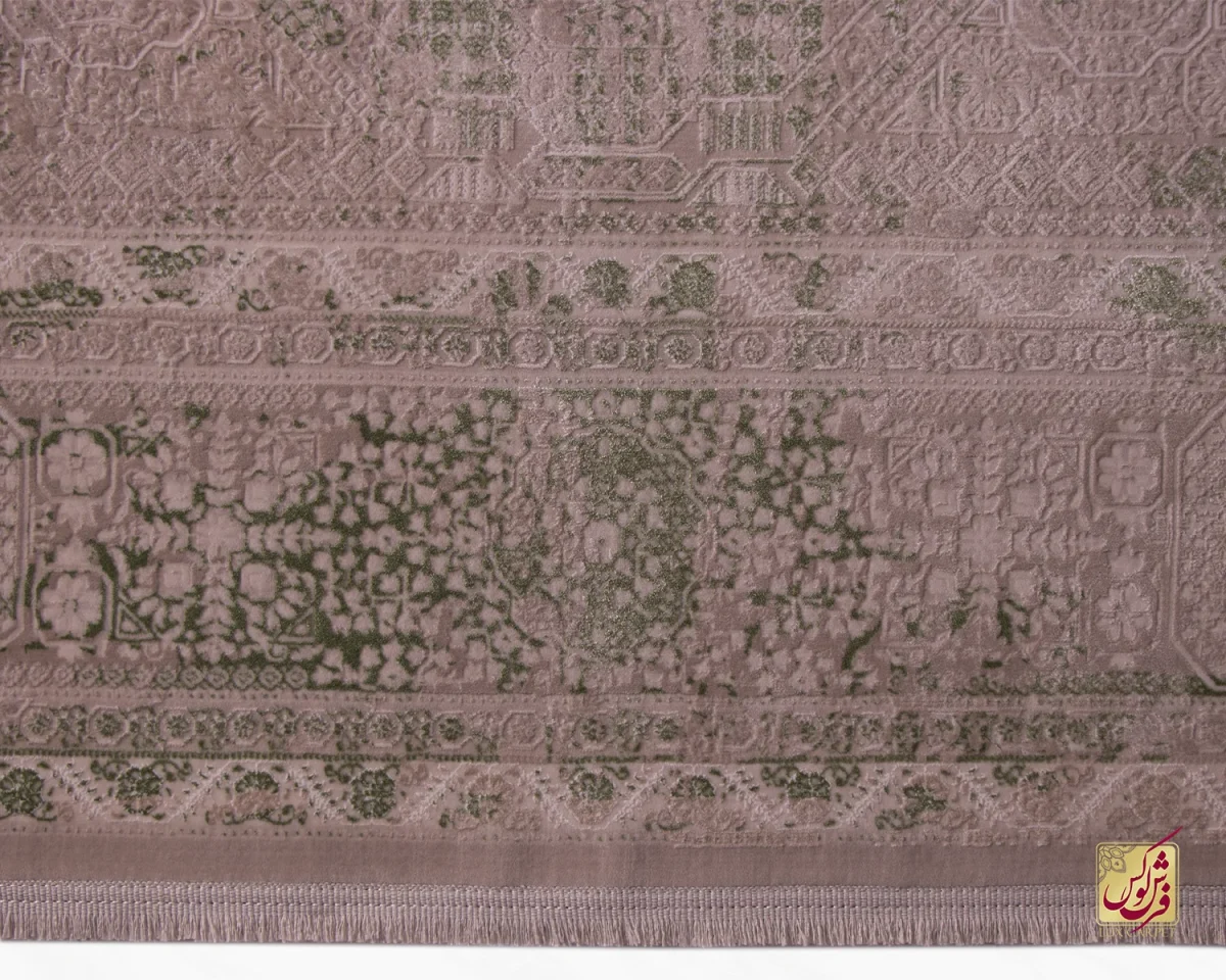 فرش وینتیج 3069 نسکافه ای سبز