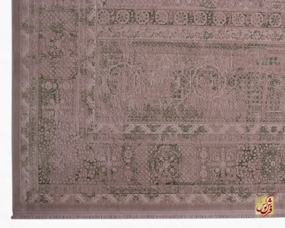 فرش وینتیج 3069 نسکافه ای سبز