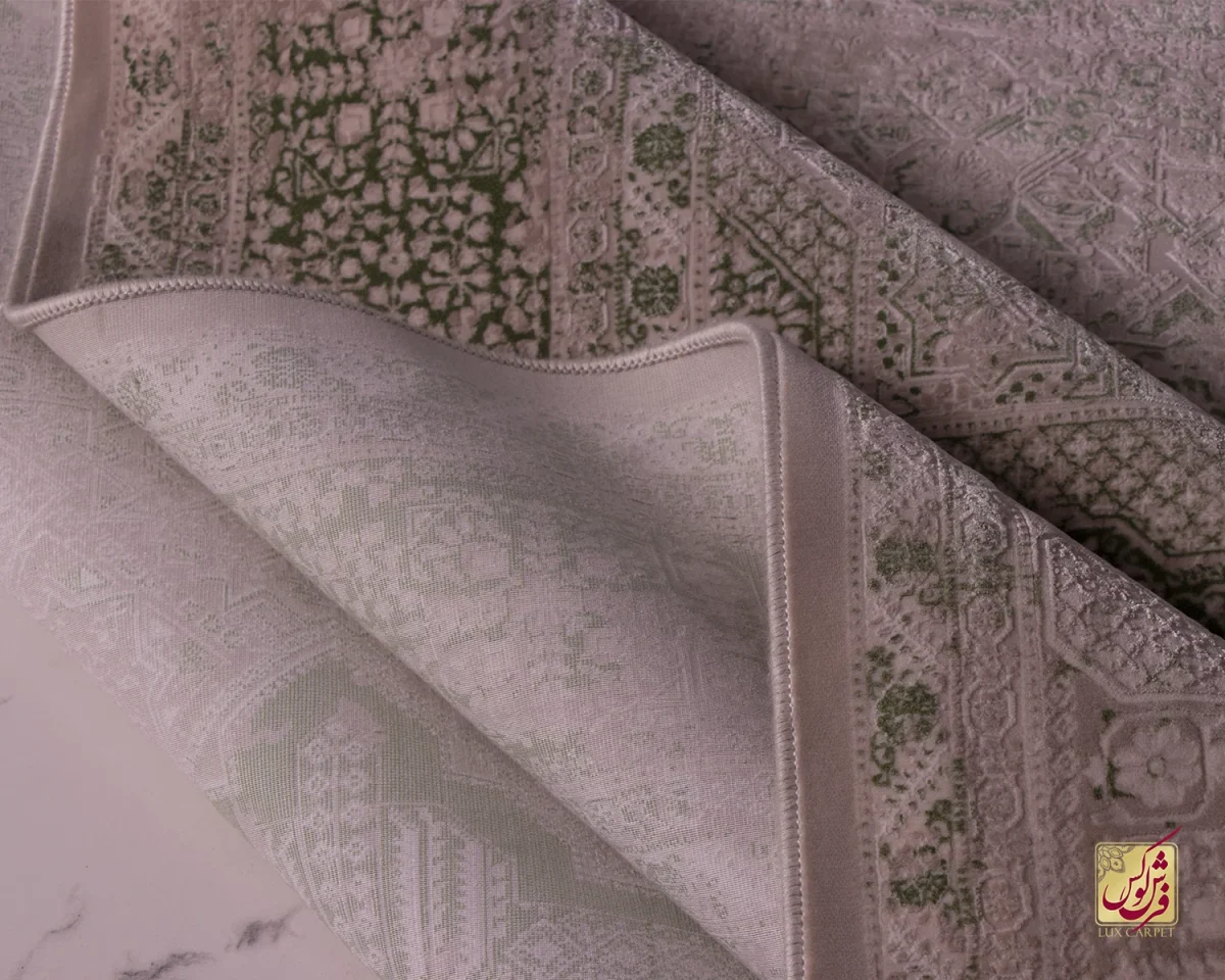 فرش وینتیج 3069 نسکافه ای سبز