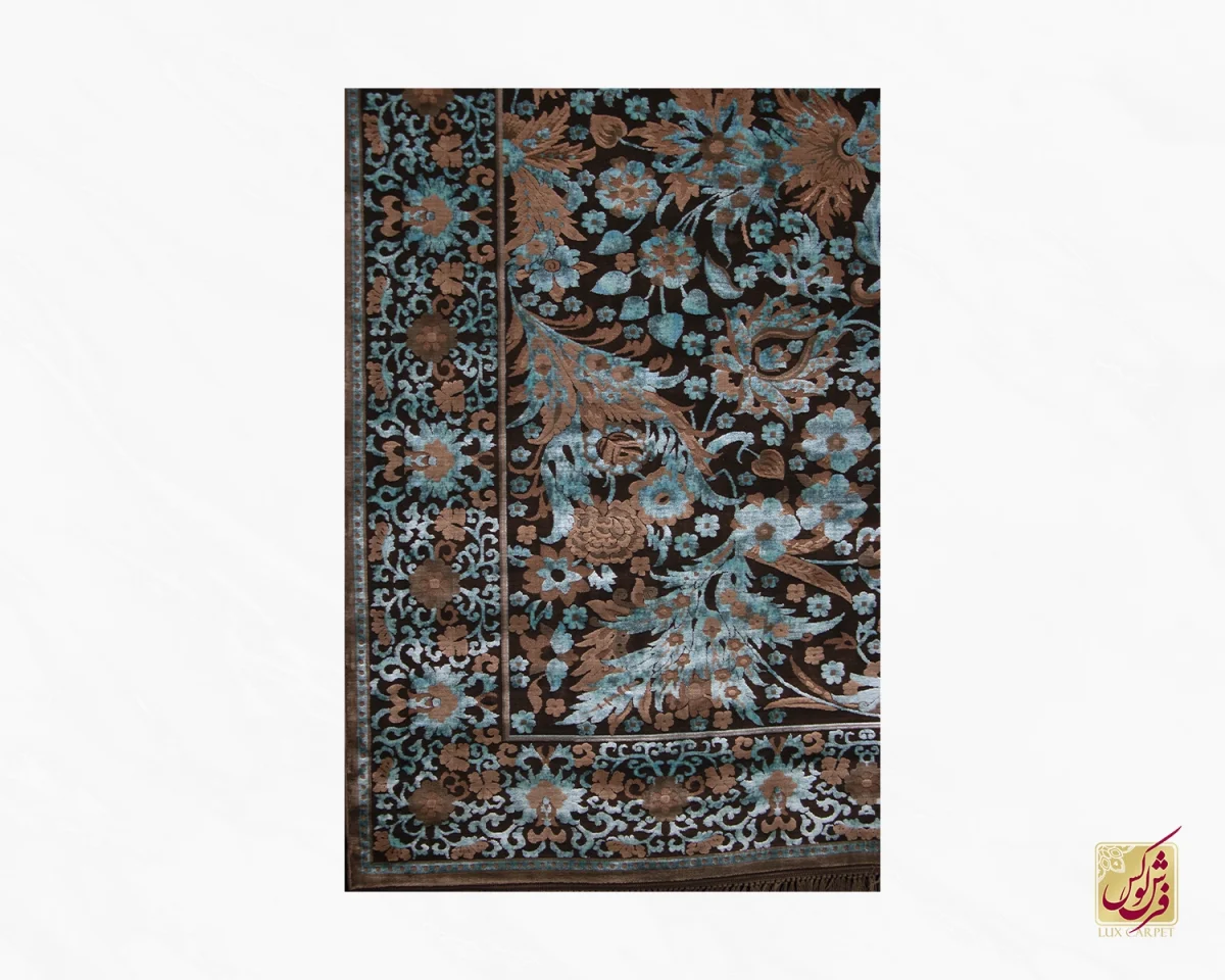 فرش لوکس d05 آبی آجری - تصویر 2