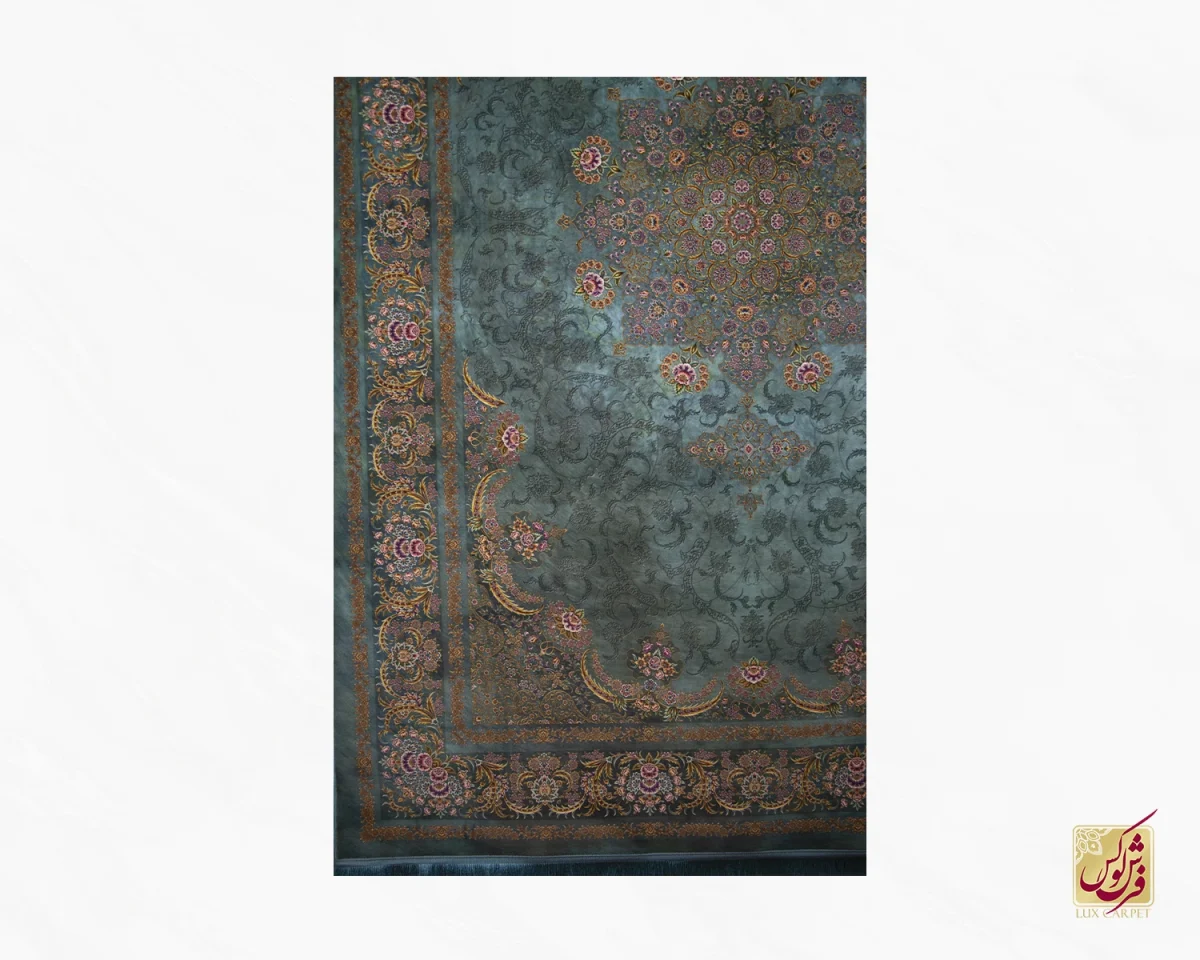 فرش لوکس 10092 فیروزه ای تمام رنگ - تصویر 2