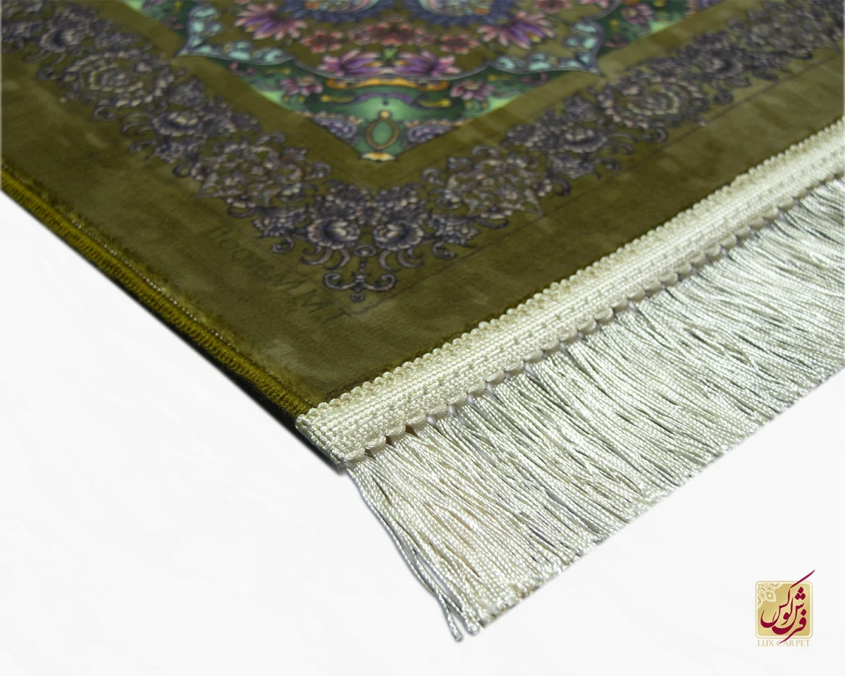 فرش ابریشم ماشینی 705060 سبز