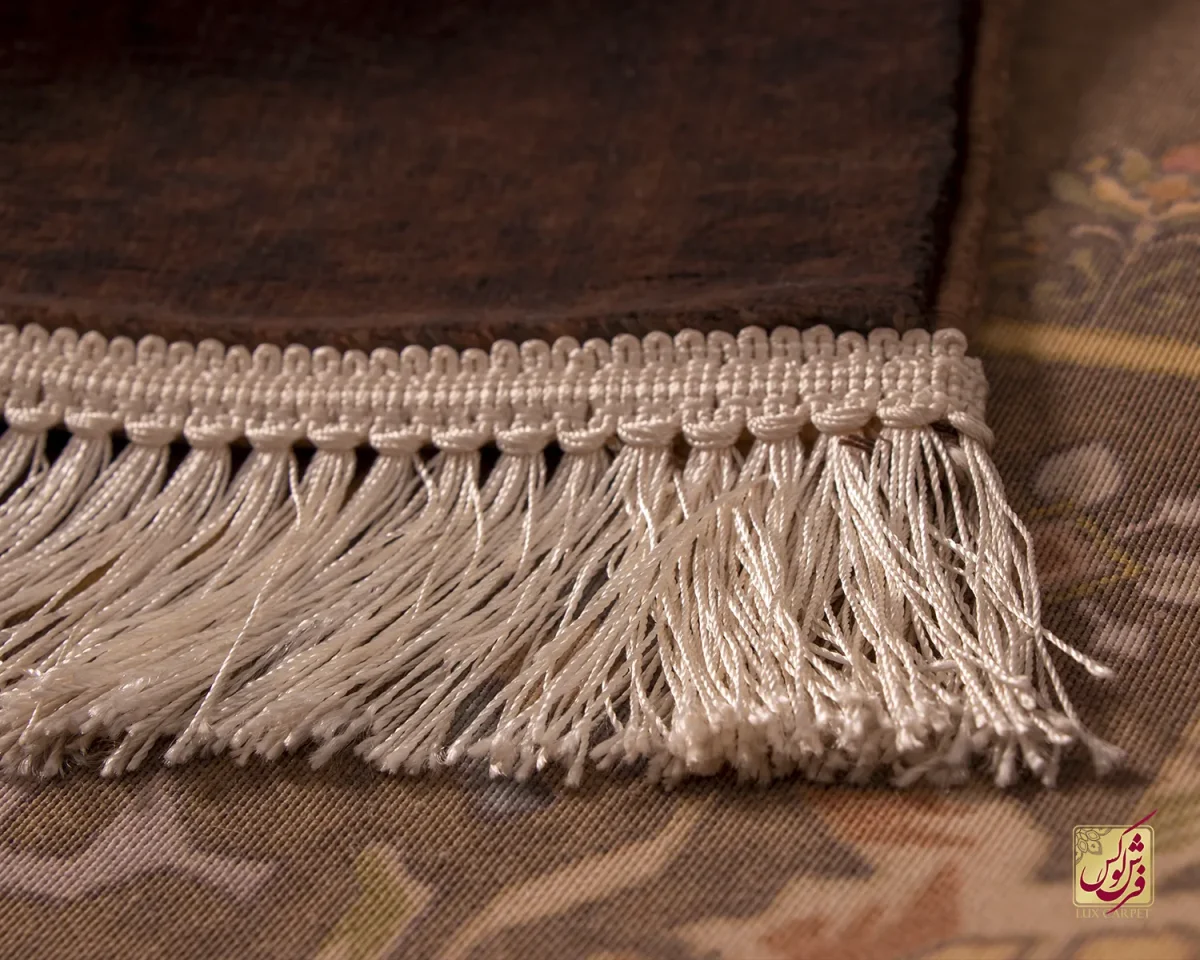 فرش ابریشم ماشینی ۷۳۰۸۰۰ قهوه ای