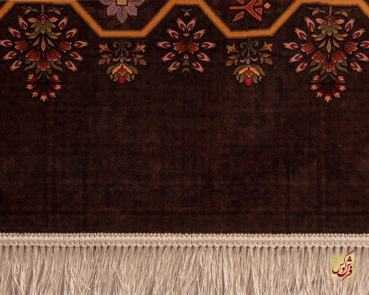 فرش ابریشم ماشینی ۷۳۰۸۰۰ قهوه ای