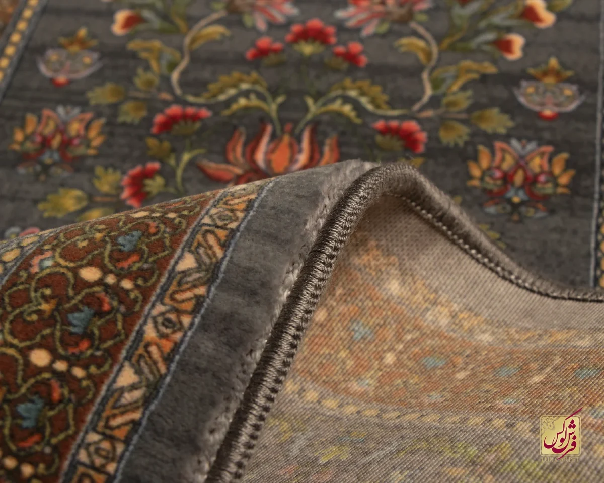 فرش ابریشم ماشینی 730900سرمه ای