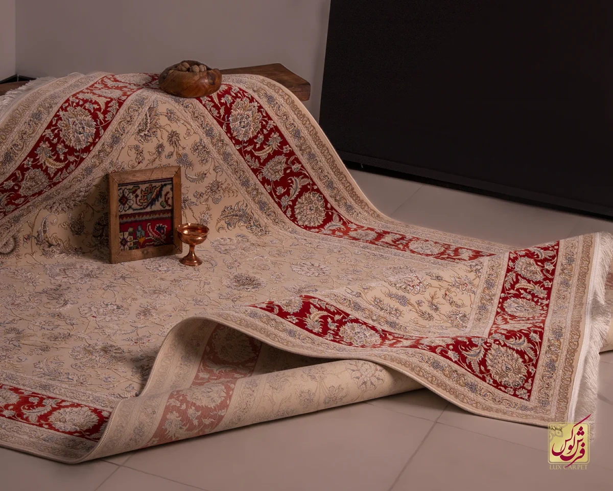 فرش کلاسیک C15113 کرم گلی