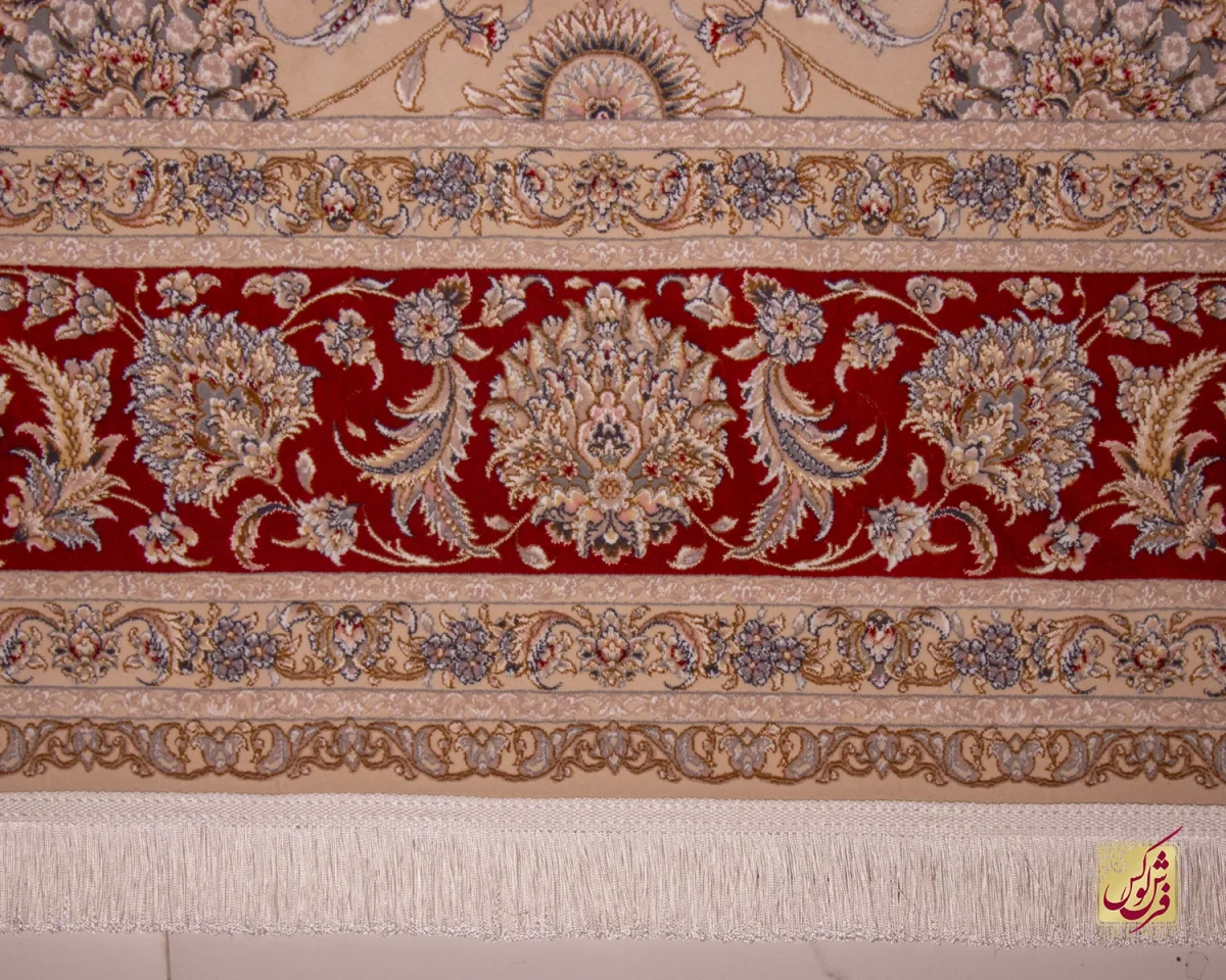 فرش کلاسیک C15113 کرم گلی