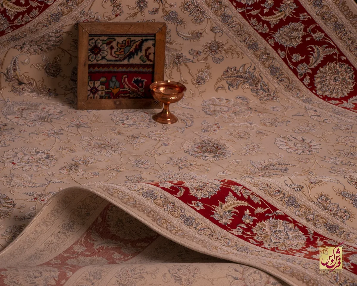 فرش کلاسیک C15113 کرم گلی