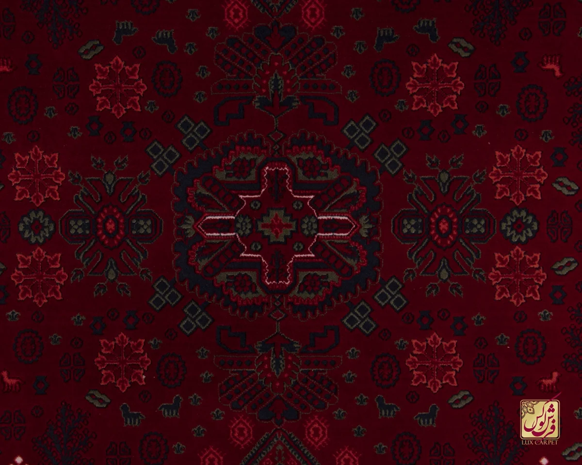 فرش وینتیج درختی LG قرمز سبز