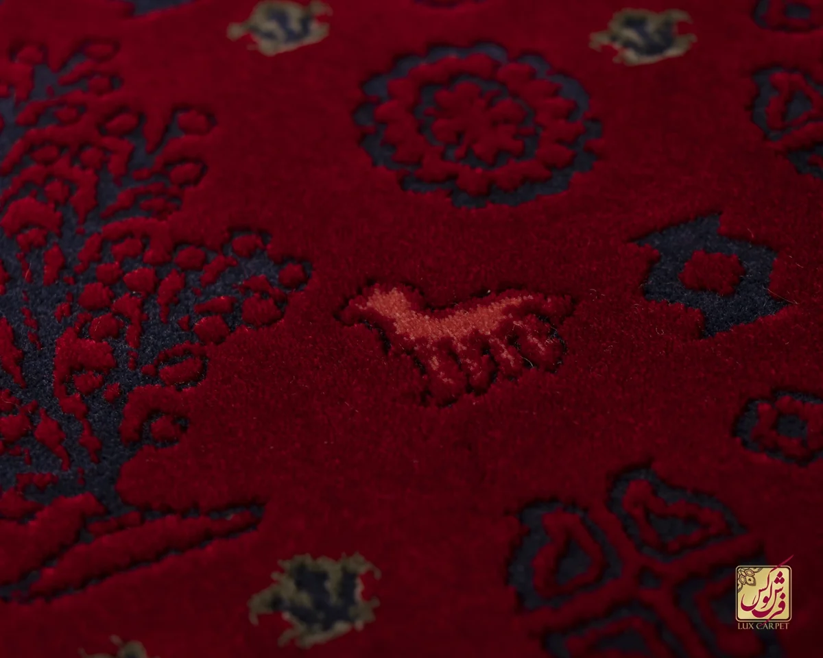 فرش وینتیج درختی LG قرمز سبز