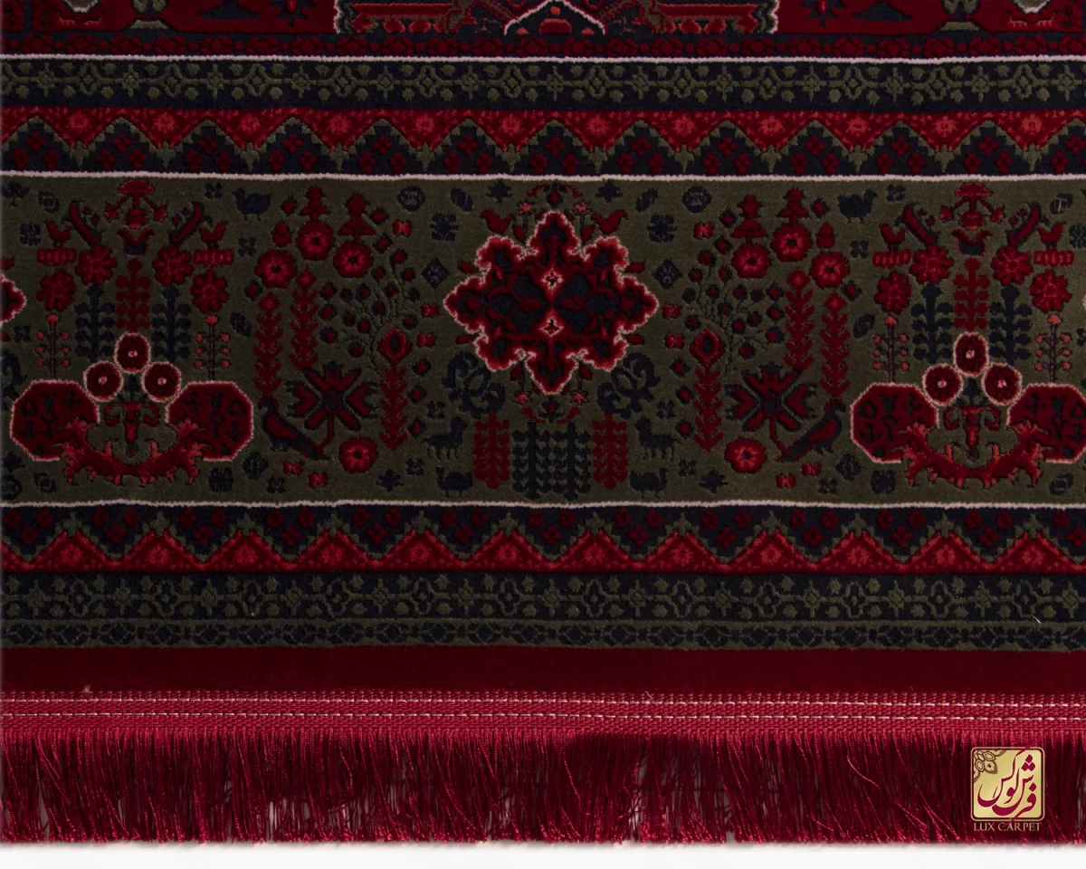 فرش وینتیج درختی LG قرمز سبز