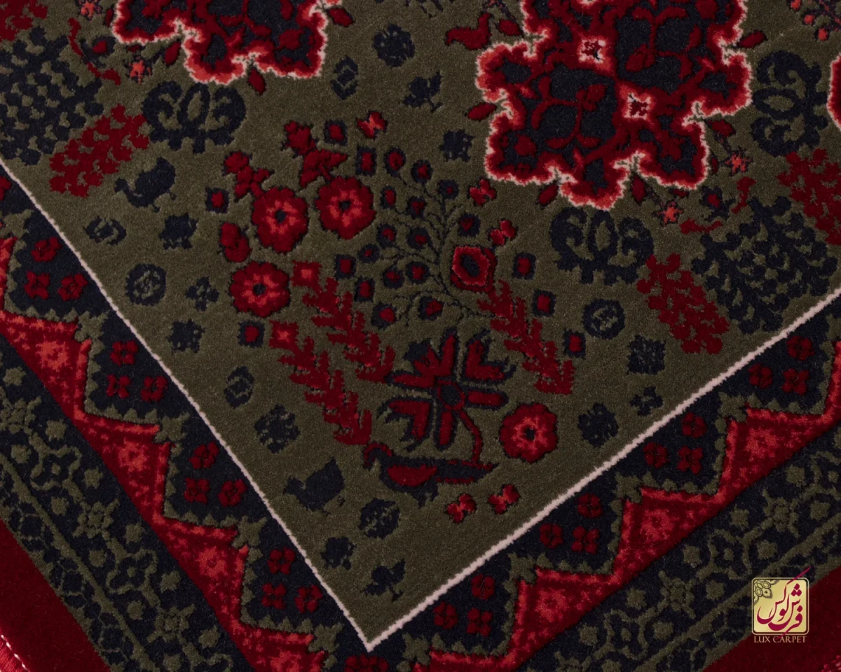 فرش وینتیج درختی LG قرمز سبز