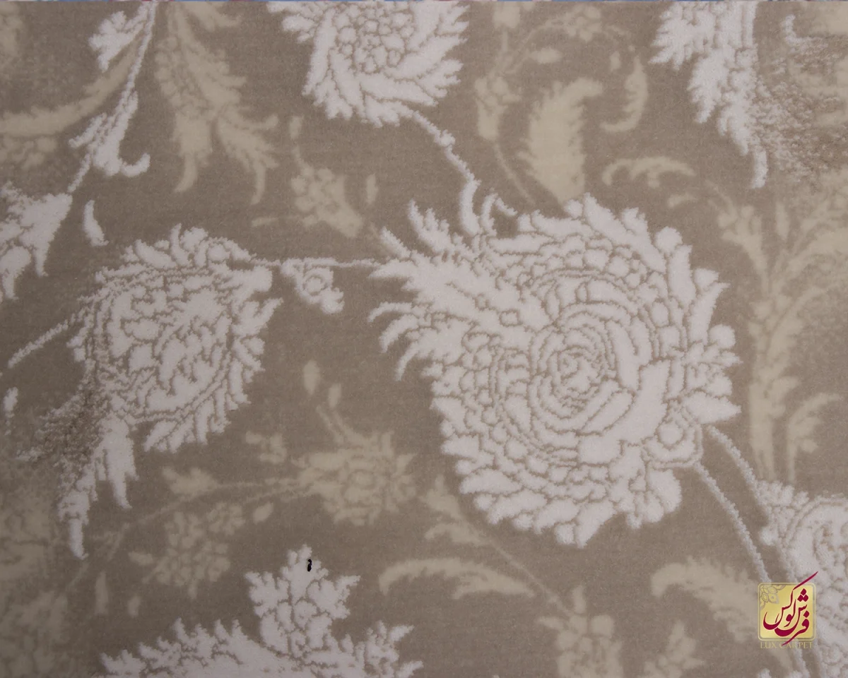 فرش وینتیج 3022 نسکافه‌ای کرم حاشیه سبز