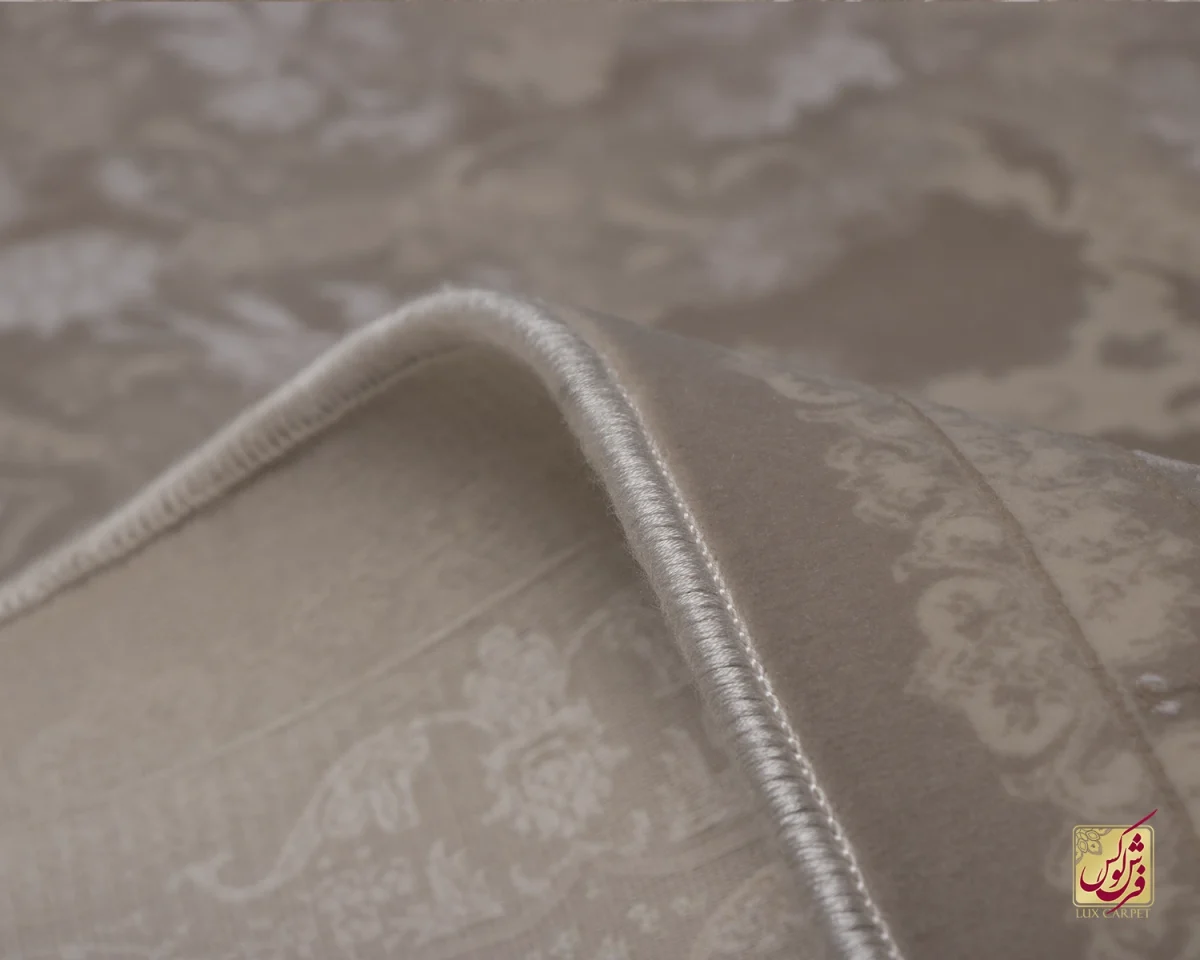 فرش وینتیج 3022 نسکافه‌ای کرم حاشیه سبز