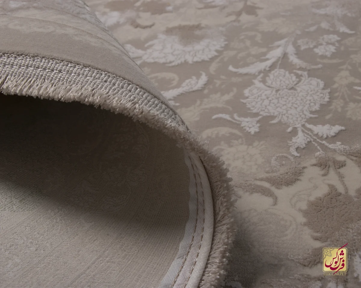 فرش وینتیج 3022 نسکافه‌ای کرم حاشیه سبز