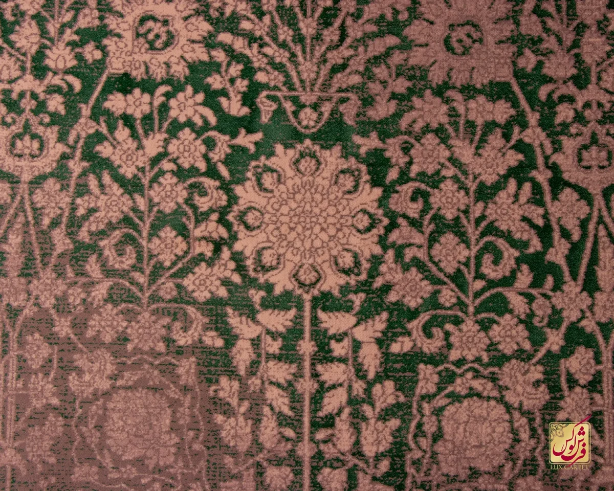 فرش وینتیج HR 165 نسکافه‌ای سبز