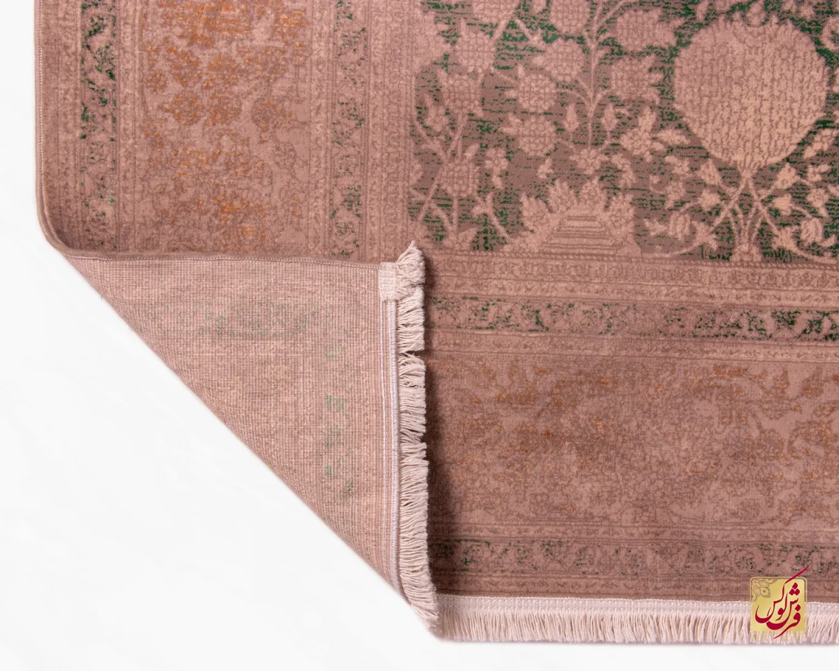 فرش وینتیج HR 165 نسکافه‌ای سبز