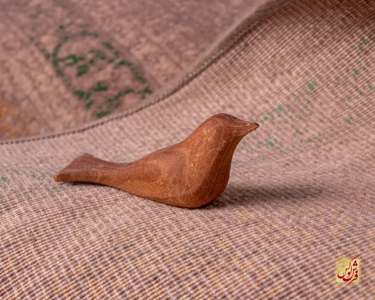 فرش وینتیج HR 165 نسکافه‌ای سبز