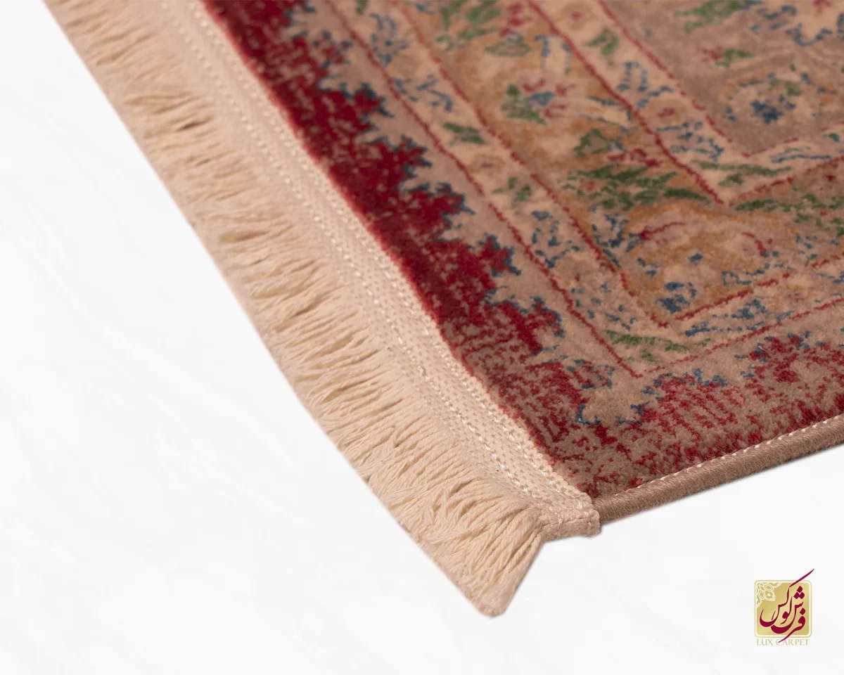 فرش وینتیج HR 187 نسکافه‌ای قرمز
