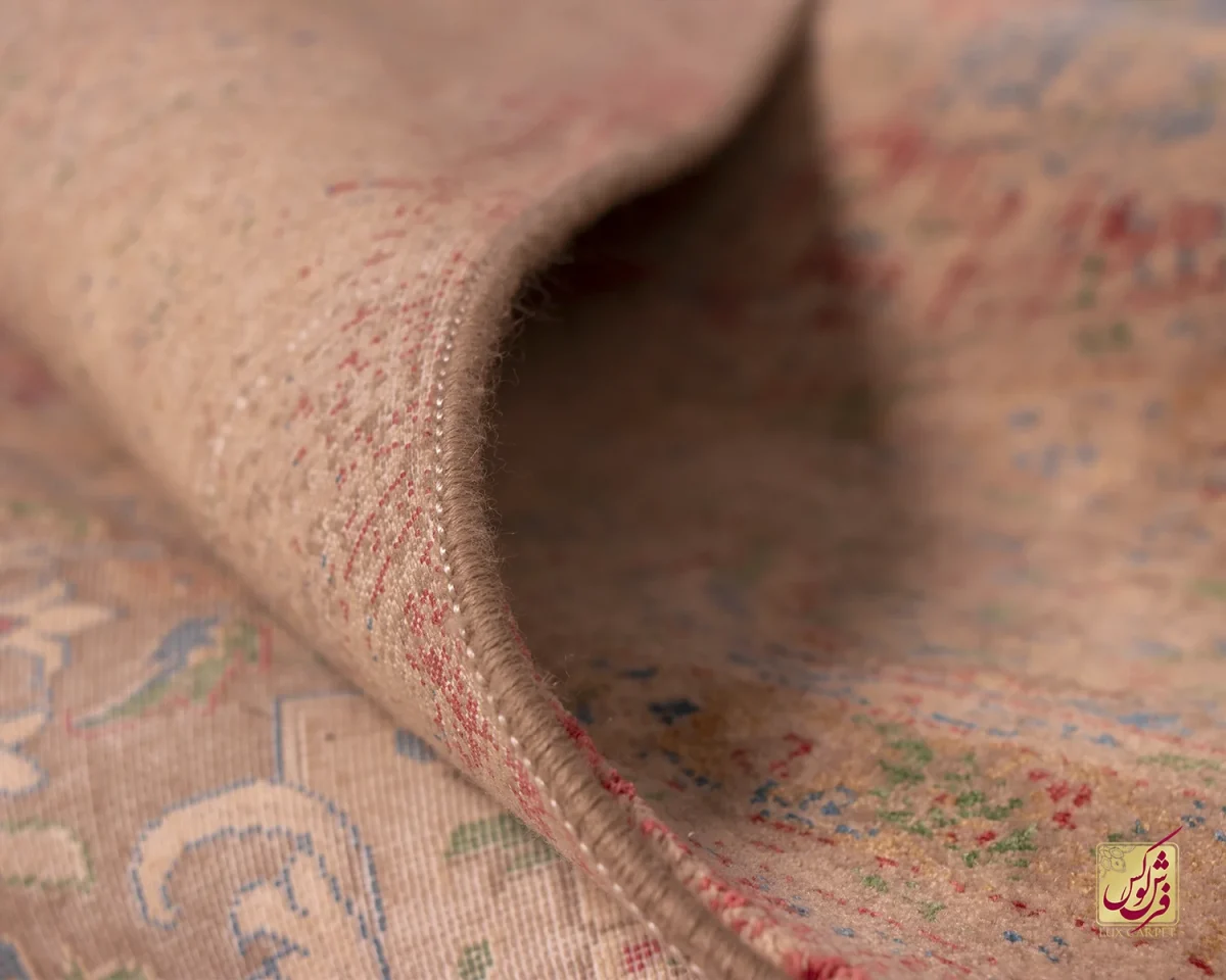 فرش وینتیج HR 187 نسکافه‌ای قرمز