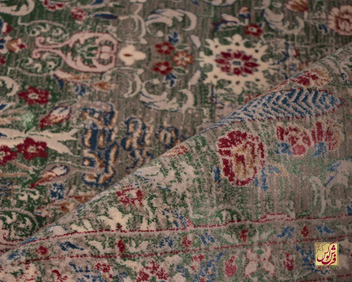 فرش وینتیج HR 188 نسکافه ای سبز