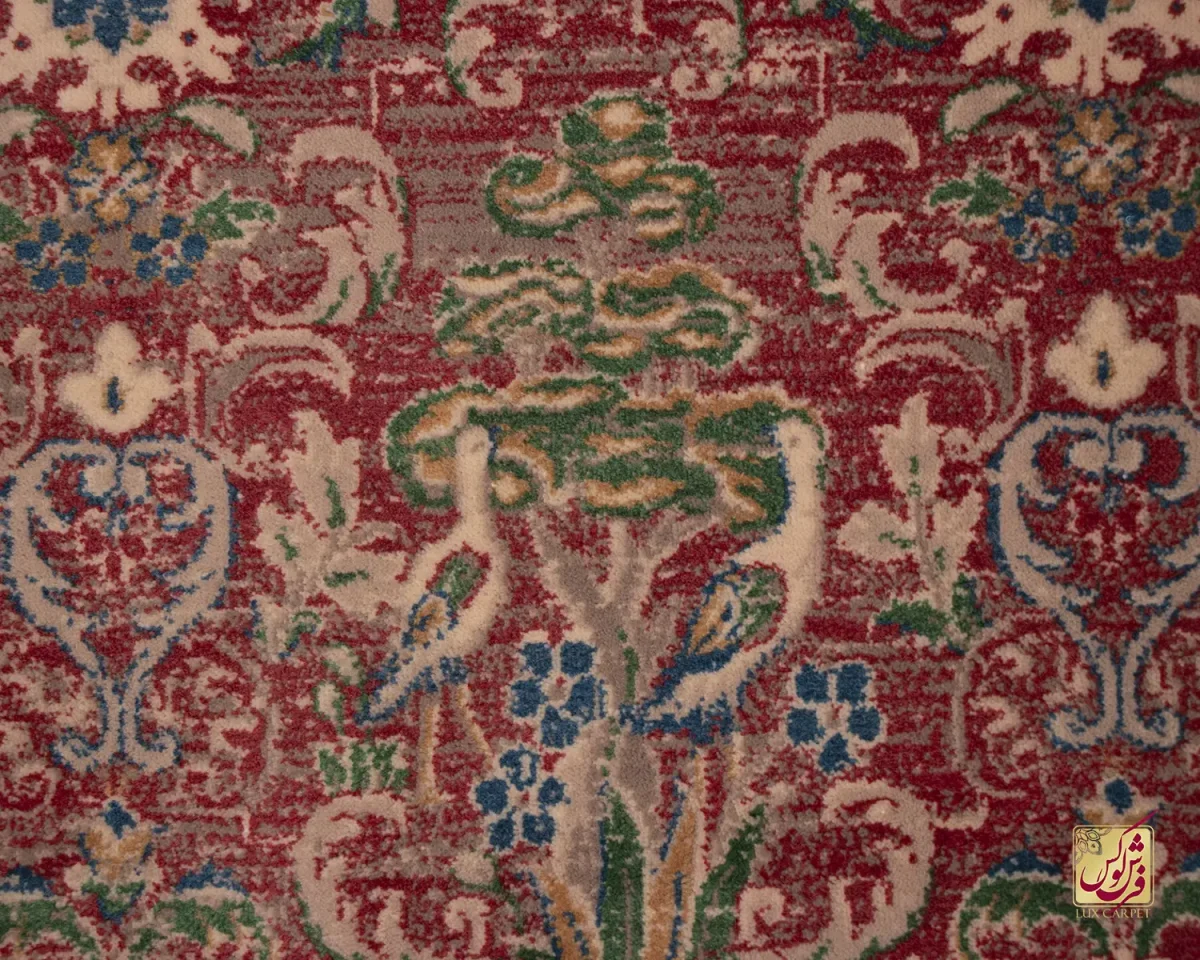 فرش وینتیج HR 189 نسکافه ای قرمز