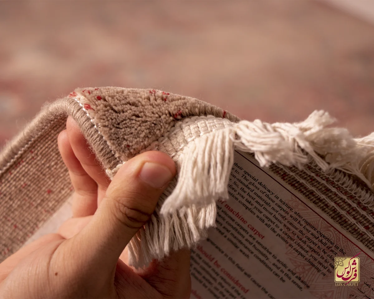 فرش وینتیج HR 189 نسکافه ای قرمز