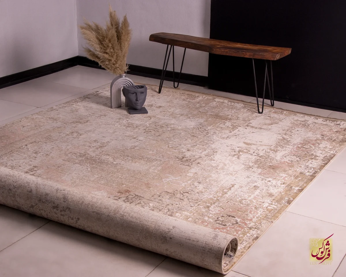 فرش وینتیج MC13 نسکافه ای کرم